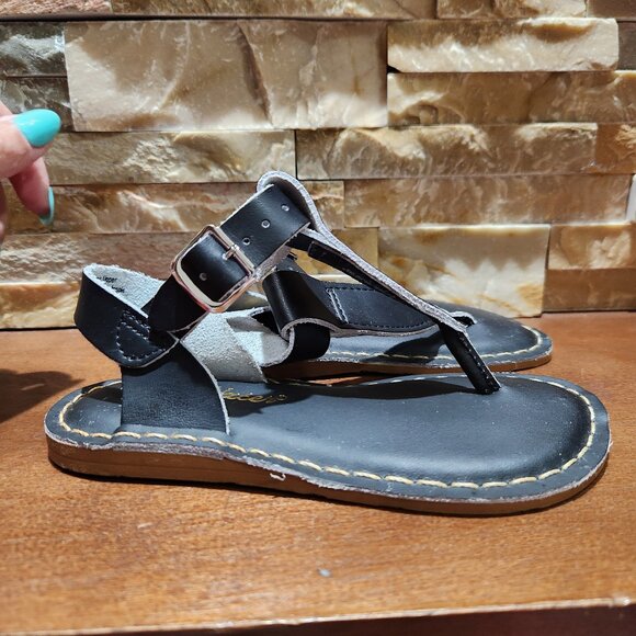 Salt Water T-thong Sandal Black Size 10 - Picture 3 of 5